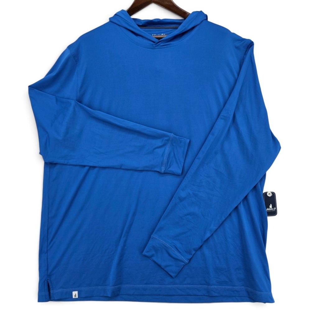 Johnnie-O Performance Hoodie XXL Blue UPF 50 Stretch Pullover Shirt NWT